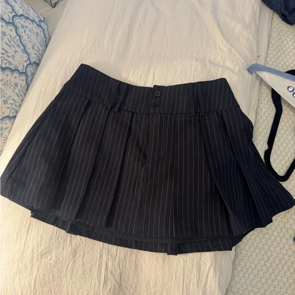 Pinstripe Mini Skirt - Picture 3 of 5